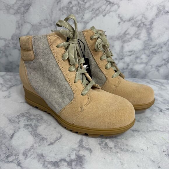 Sorel Women’s Boots sz 8.5 Wedge Ankle Suede Evie Lace Up NEW #K948 - Picture 5 of 8